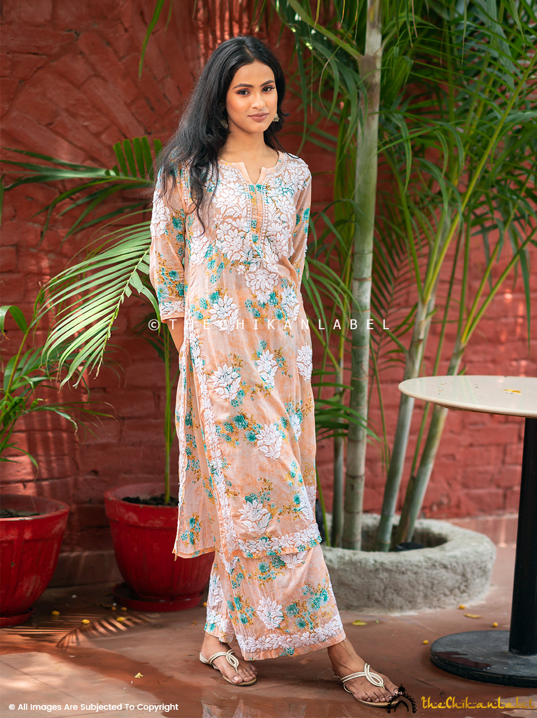 Buy online Orange Printed Straight Kurta And Palazzo Set from ethnic wear  for Women by Vyaghri for ₹800 at 53% off | 2024 Limeroad.com